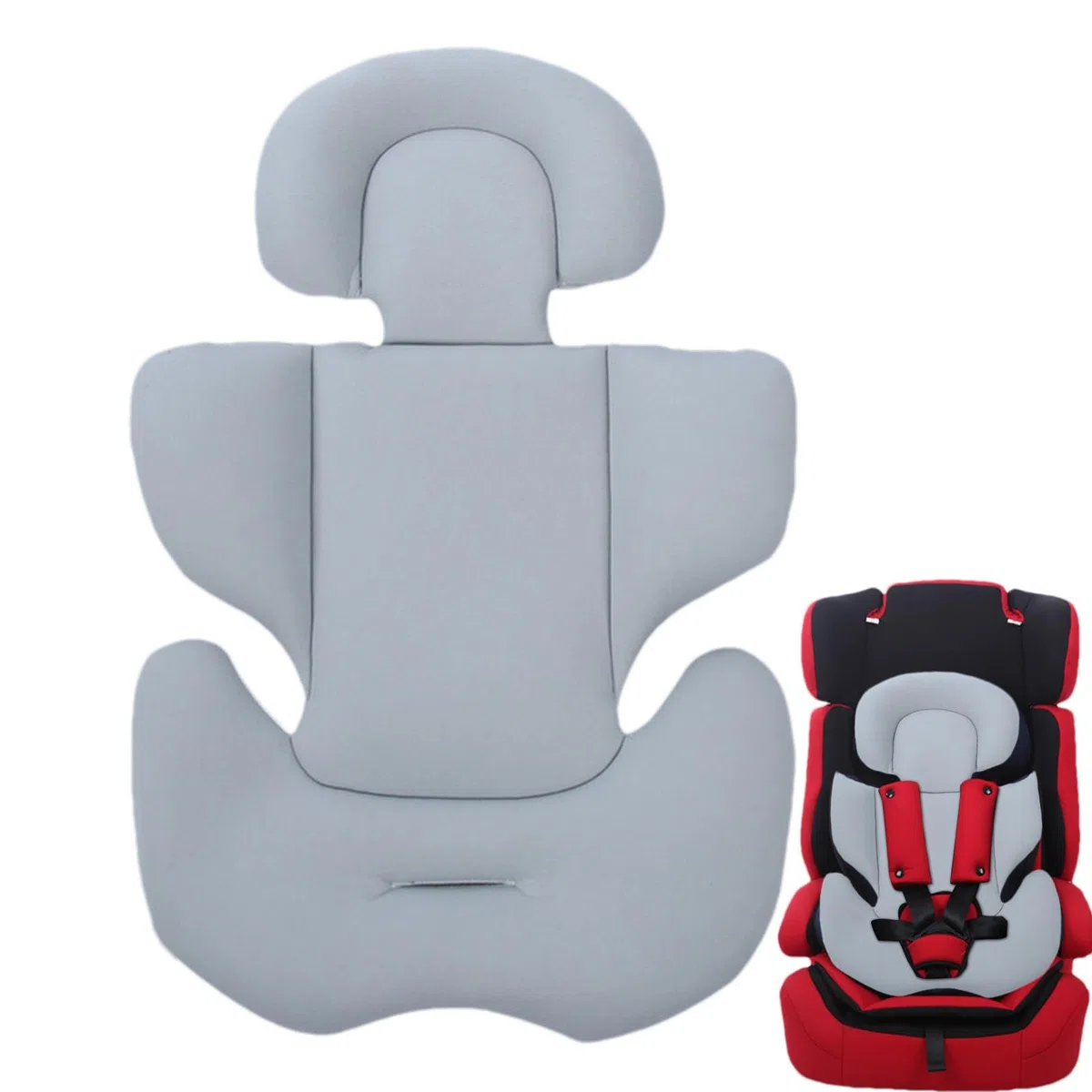 Reductor de asiento de coche de bebé, cojín de inserción de asiento de coche de bebé, almohadilla de apoyo corporal 2 en 1, reductor de asiento de bebé suave, acolchado de doble cara, para cochecitos