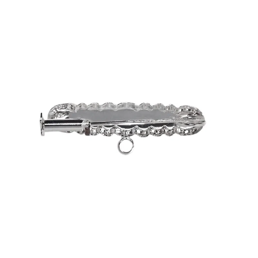 Alfiler plata Ley 925m broche bebé 3cm. forma nube borde detalles tallados