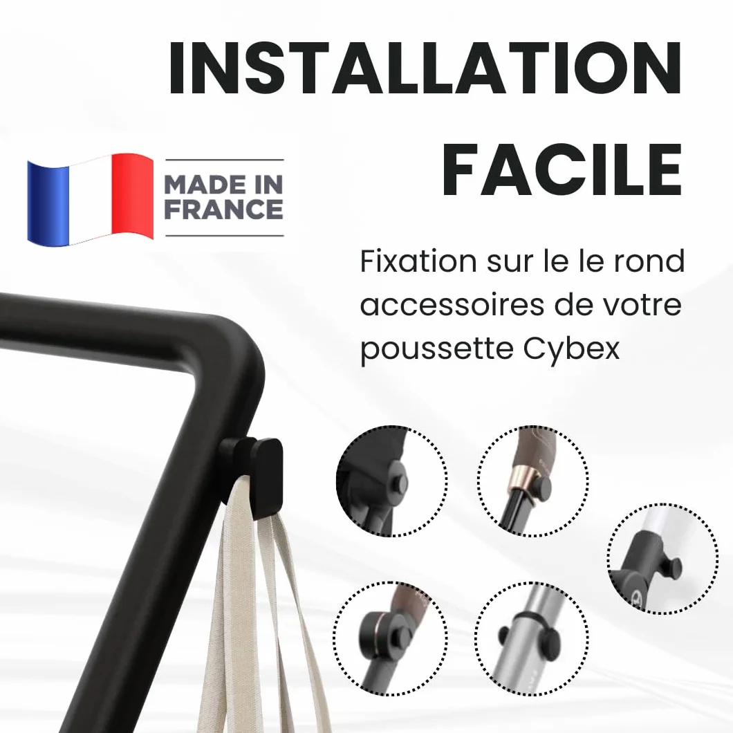 Gancho portabolsa para cochecito Cybex – Compatible con Cybex Coya, Melio, Priam, Balios, Talos, Gazelle S, Eezy S-Line,Mios, Beezy – Accesorio para bolsa resistente para pañales