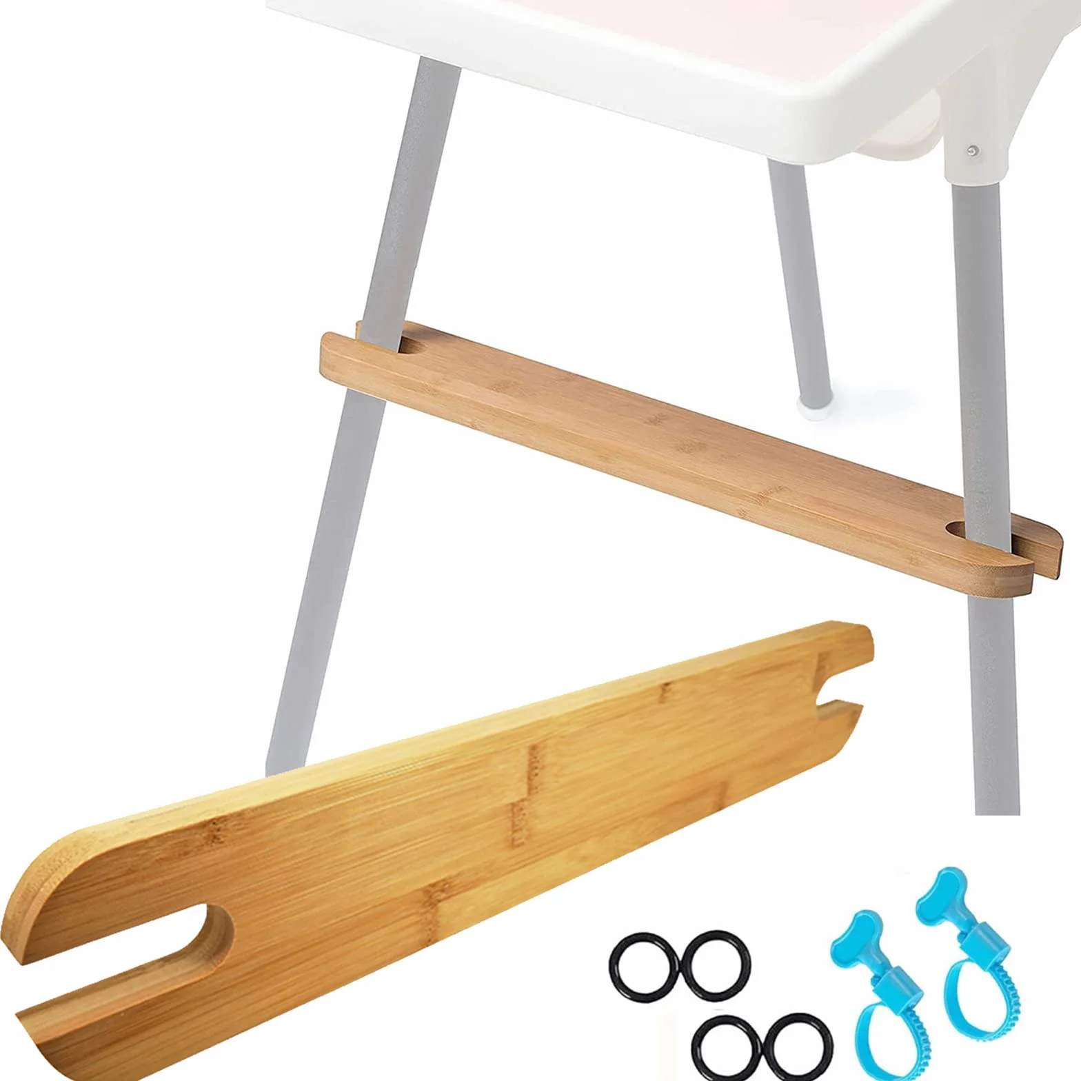 Reposapiés para Trona, Reposapiés de Bambú Natural Antideslizante Ajustable de Madera de Bambú Compatible con la Trona Antilop de IKAE