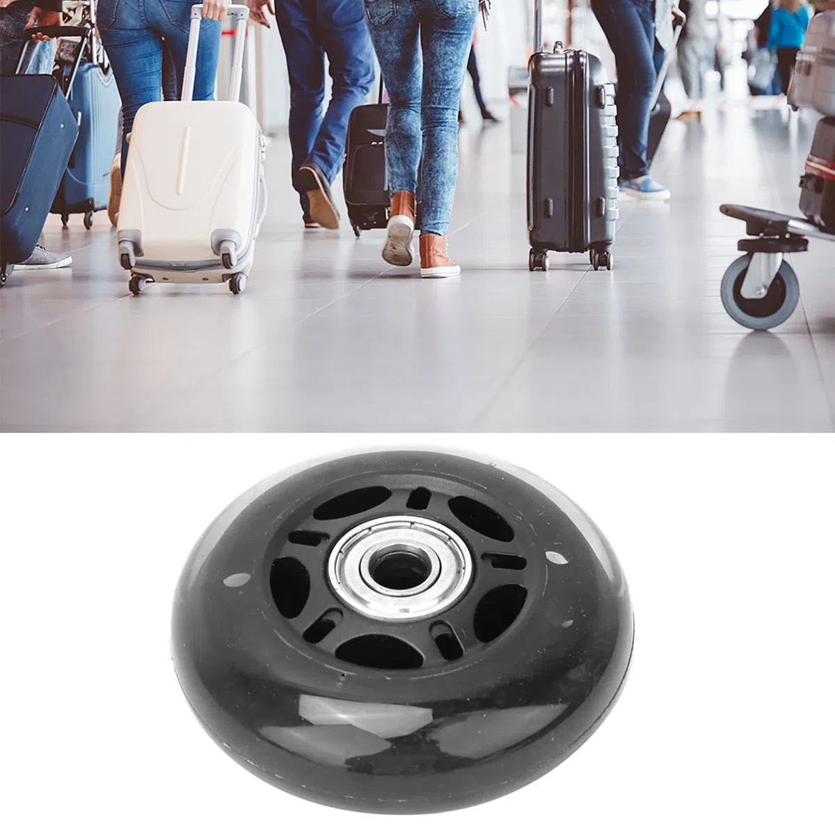 Dioche 2 Ruedas Cvpkg Gl3 Pulgadas de PU Silenciosas Transparentes con Rodamiento 608ZZ - Duraderas y Resistentes Al Desgaste - Reemplazo Perfecto para Accesorios de Carritos de Equipaje