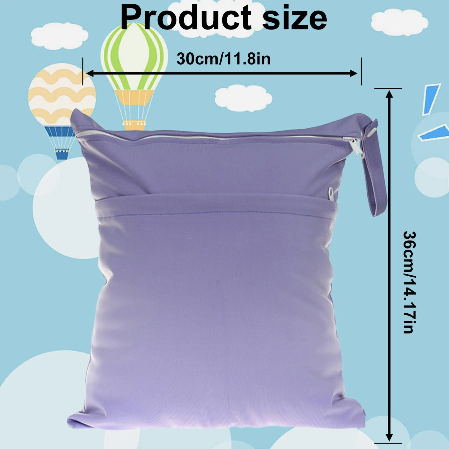 4 bolsas para pañales impermeables, reutilizables, con cremallera, viajes de bebé, Azul cielo + verde hierba