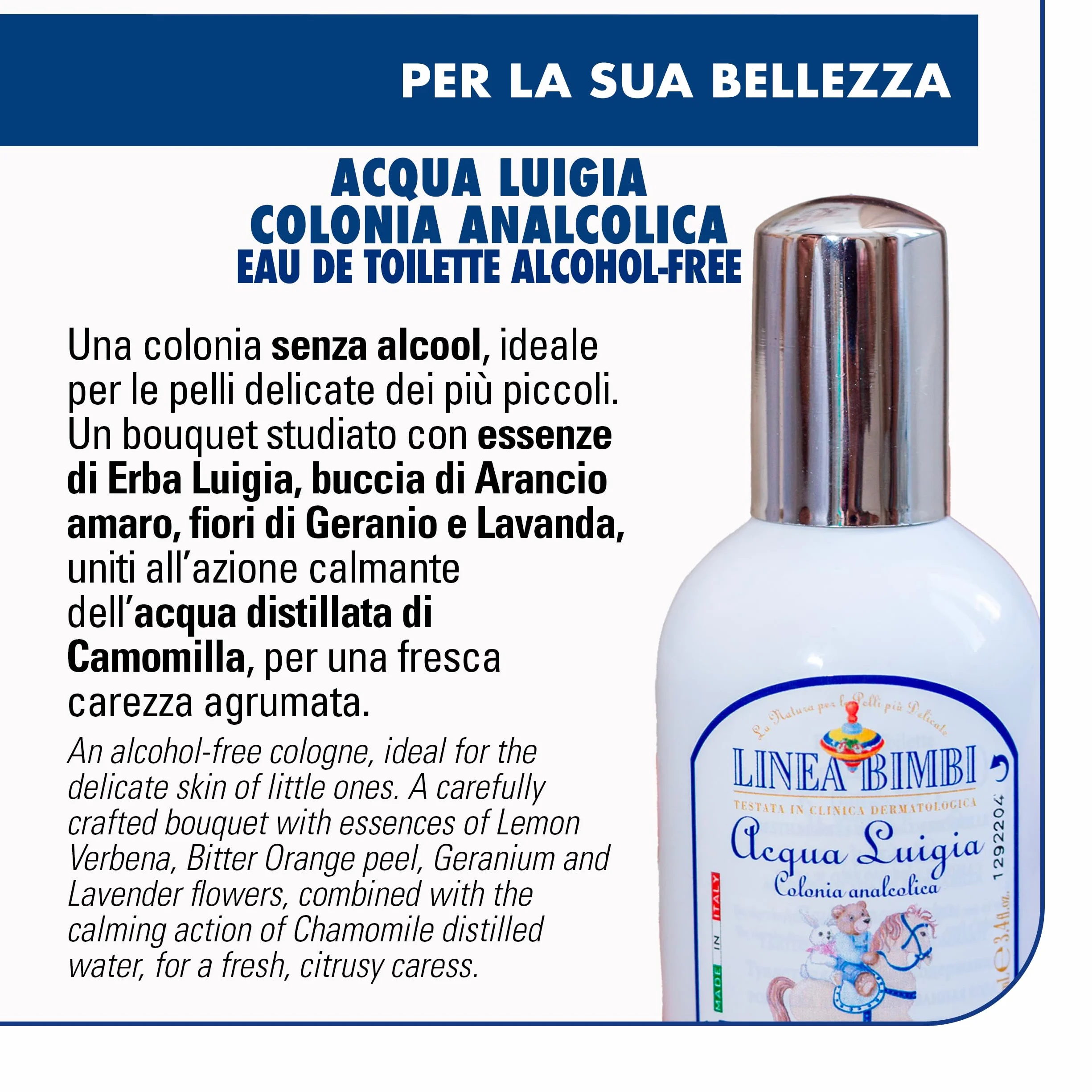 Helan, Linea Bimbi Bio, Colonia Bebé y Niño, Agua de Colonia Spray para Niños - sin Alchol, con Acción Calmante - Colonia Niño con Manzanilla y Fragancia Cítrica - Perfume Bebé - 100 ml