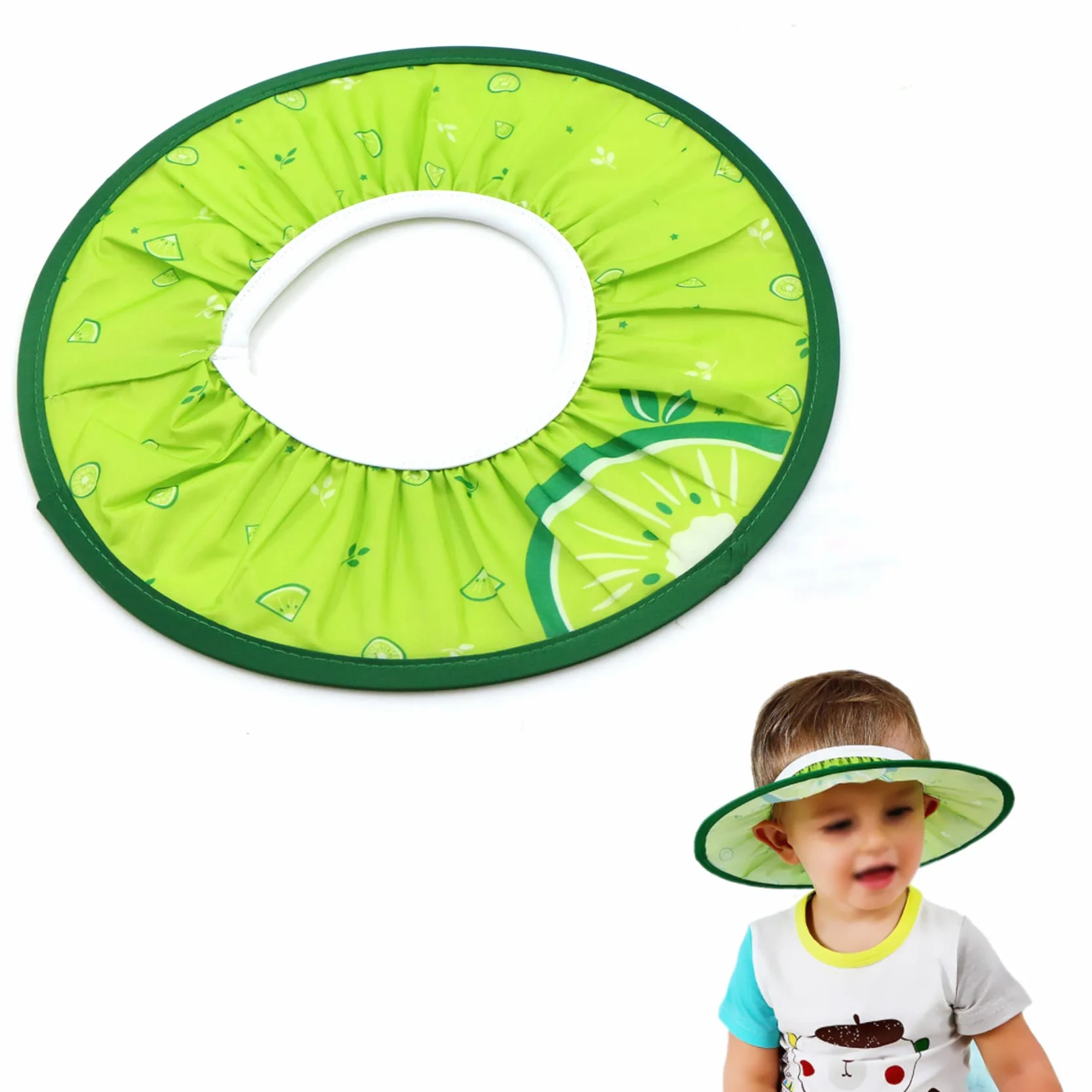 Gorro De Ducha Bebé NiñOs BañO - Para Visera Ajustable Gorra Impermeable Protector Champú Suave DiáMetro Interior 10 Cm Exterior Protector E Evitar Que Agua Fluya Hacia Los Ojos Y La Cara 30 Verde