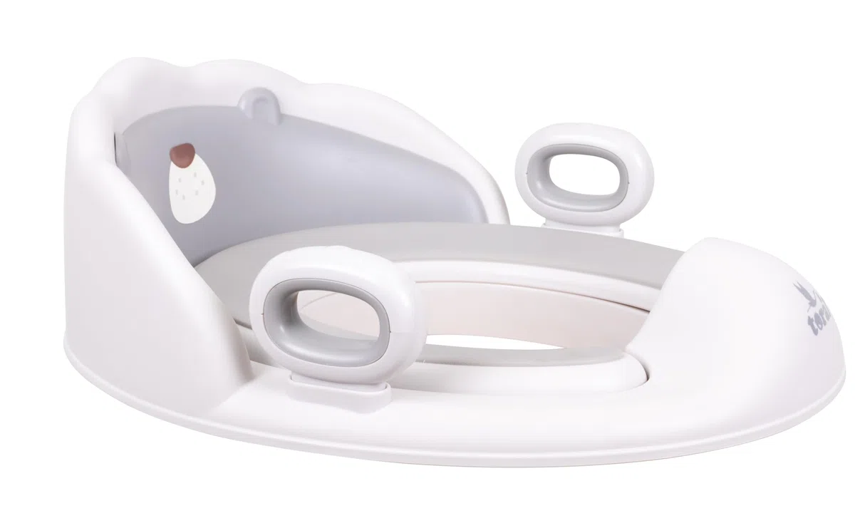 Toral Asiento Reductor con Asas para WC. Ayuda al aprendizaje de bebés y niños. Adaptador infantil portátil para váter MundiBebé +18 meses. Modelo Confort Osito