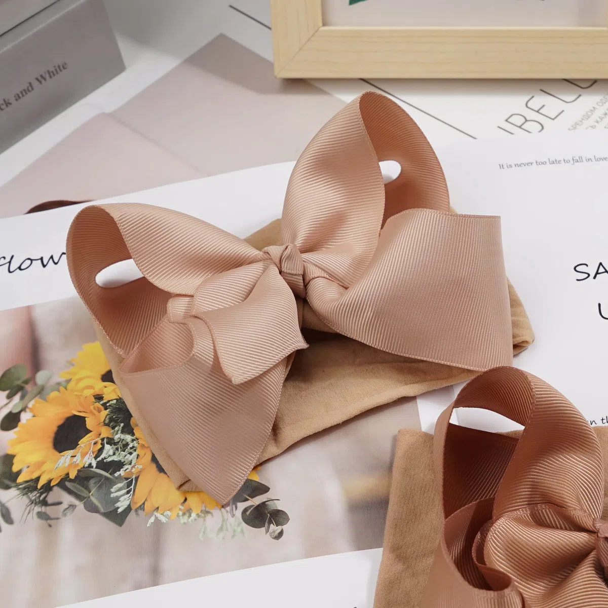 JOYOYO 12 diademas para bebé con lazos para el pelo de bebé, diademas anchas para niños pequeños con bonitos lazos grandes de 6 pulgadas