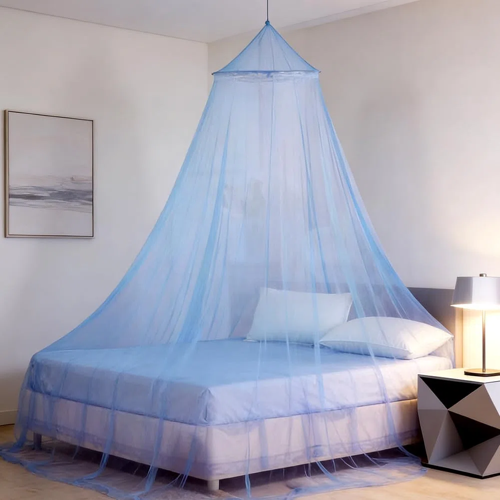 Mosquitera para Cama Doble, Universal Mosquitera para Cama con Diseño de Cúpula, Cama Portátil Mosquitose, Cama de Viaje, Mosquiteras para Hamaca en Casa, Viajes, Camping, Azul