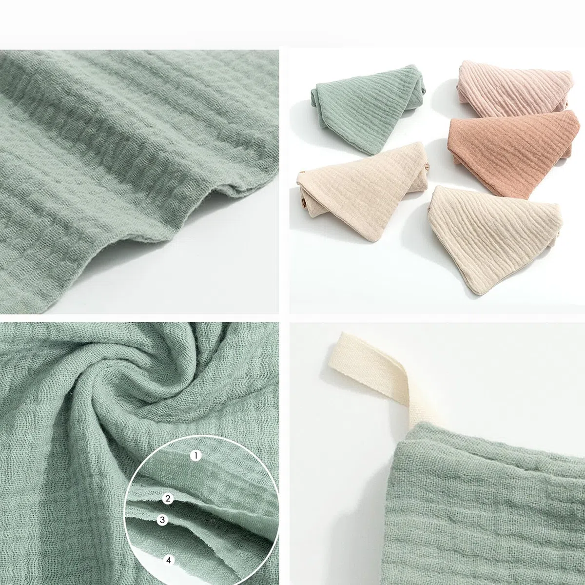 10pcs Desbabosos de Gasa (23 x 23 cm) Algodón para Bebé, Guantes de Inodoro, Toallas para la Cara, Recién Nacido Toalla de Cara