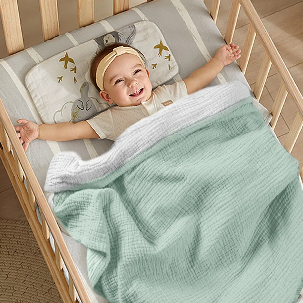 Muselina Manta Bebé 90x90cm, Muselina Manta Swaddle Bebé, Mantas Swaddle de muselina, Manta de Algodón Suave para bebé, Mantas Envolventes de Tela de muselinas, Muslin Blanket for Newborns (caqui)