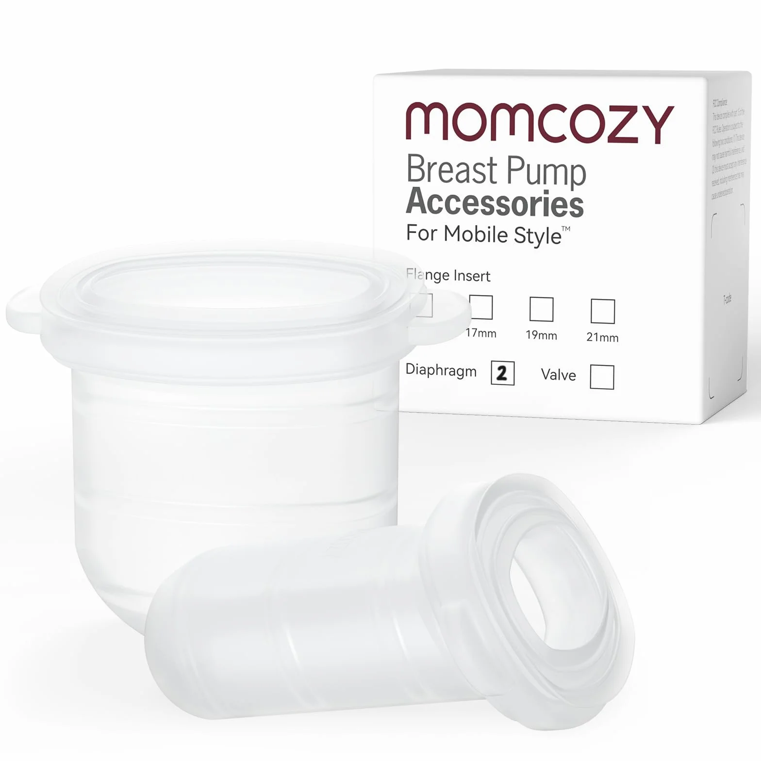 Momcozy Mobile Style | M6 Diafragma, Accesorios de Repuesto Originales para el Extractor de Leche Mobile Style | M6, 2 Piezas