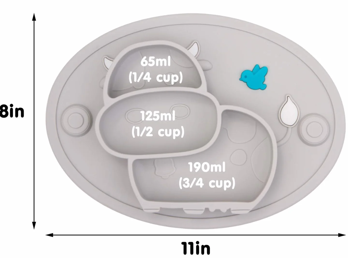 Mantel individual de silicona para bebés, placa de alimentación antideslizante para niños pequeños Bebés Niños con fuerte succión Se adapta a la mayoría Bandejas para Tronas
