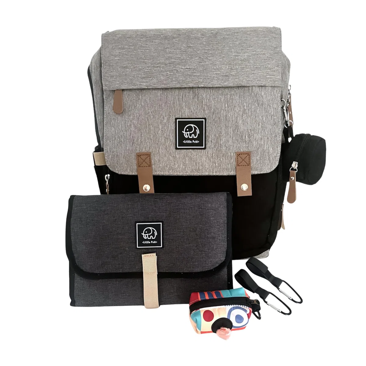 Mochila Pañalera Multifuncional, Bolsa para Pañales Maternidad, Mochila Carrito Bebé unisex, incluye Cambiador Portátil, Correas para cochecito, Dispensador Bolsas Desechables y Portachupete