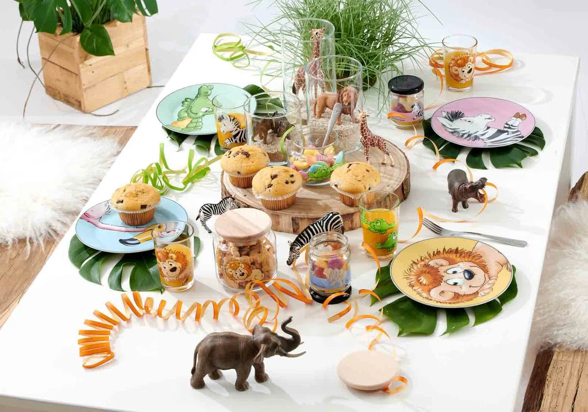 Ritzenhoff & Breker Taza infantil Happy Zoo Juego de 3, Taza de vidrio para beber 205ml