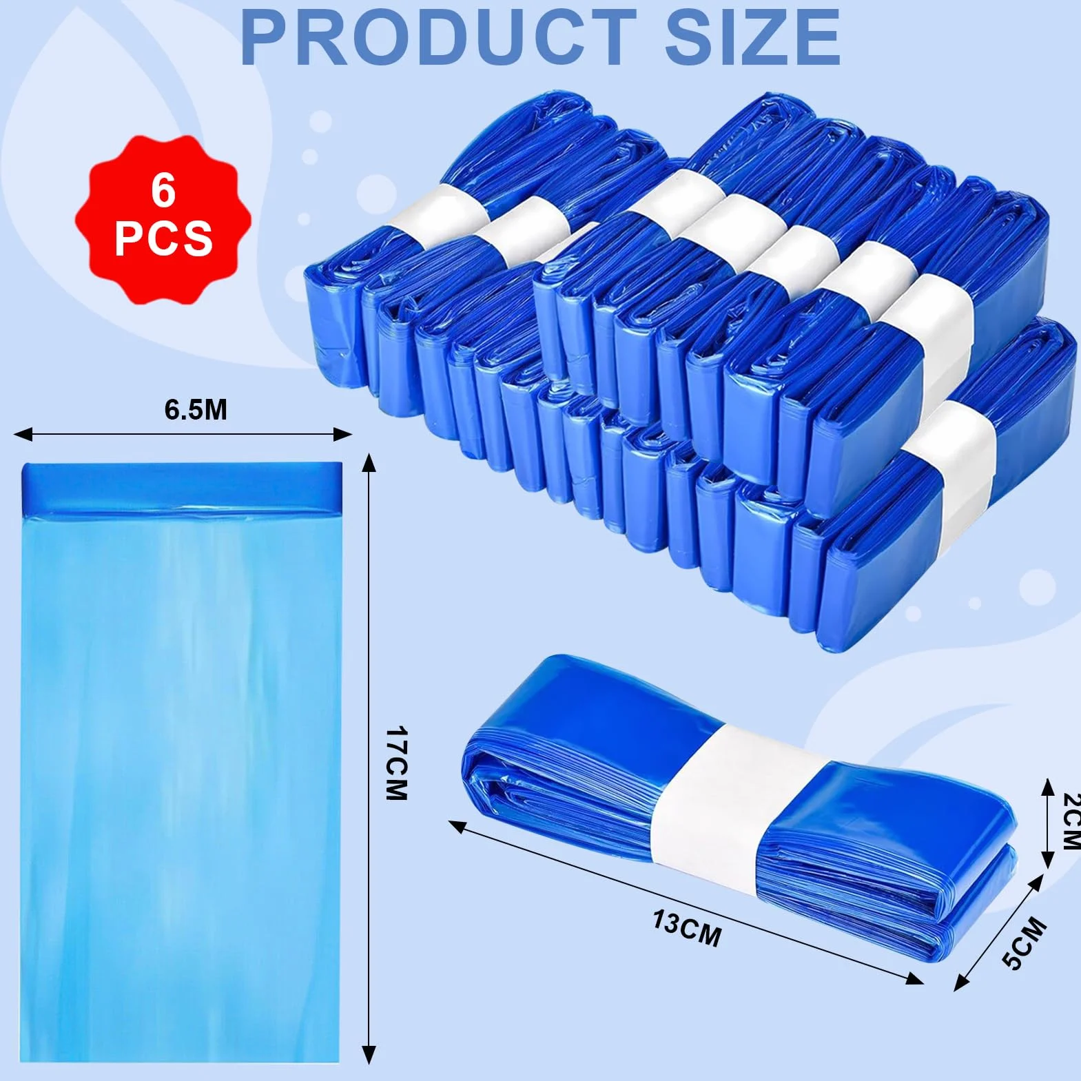6.5M Recambios Compatible con Tommee Tippee 6 Piezas,Longitud Extendida, Engrosada Recambio Papelera Pañales Compatible con Tommee Tippee,Angelcare, Foppapedretti,LitterLocker, etc.