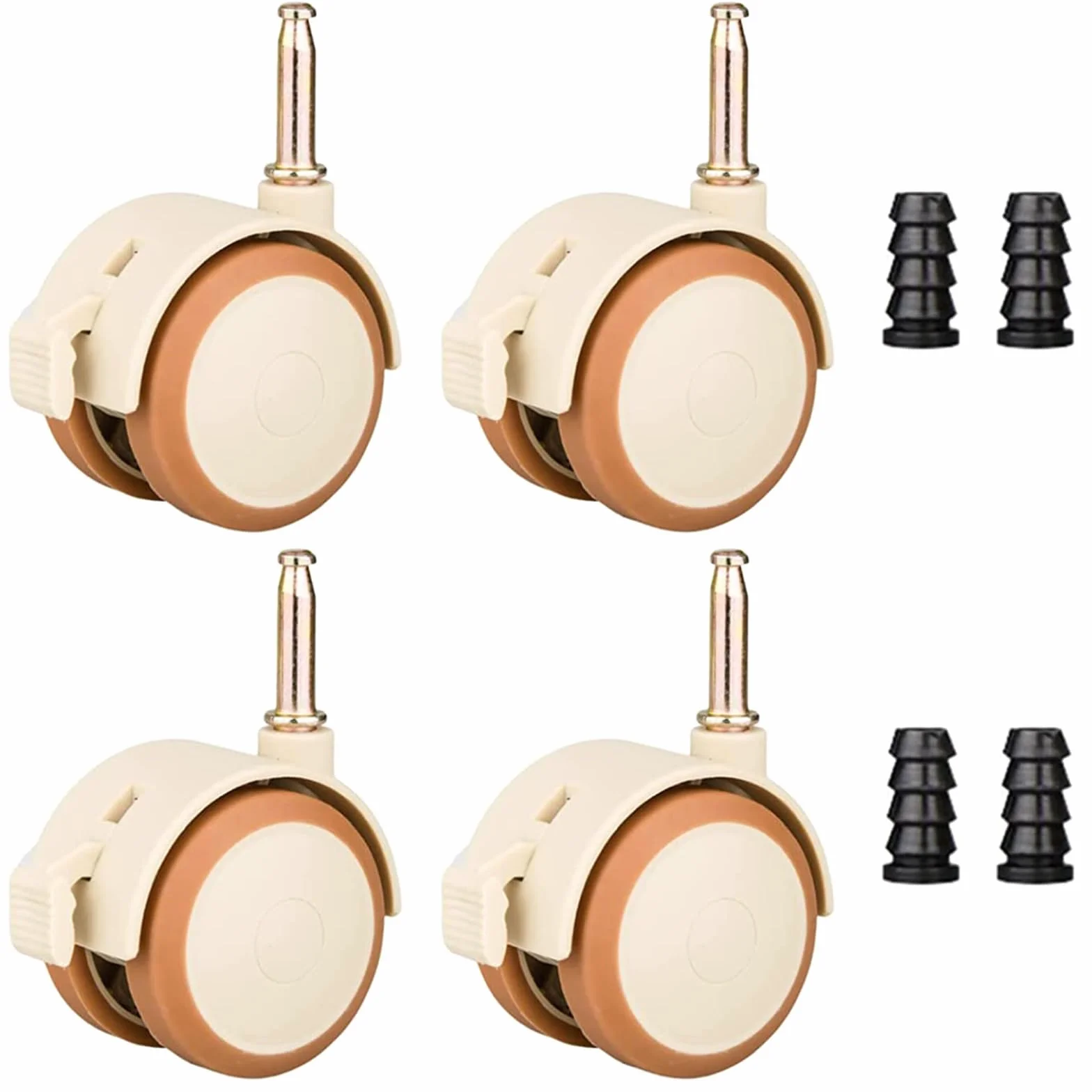 Ruedas para Cuna，4 Pcs Ruedas giratorias para cuna Ruedas giratorias con freno Cuna rueda universal rueda，para Niños Aptas para Cuna de bebé