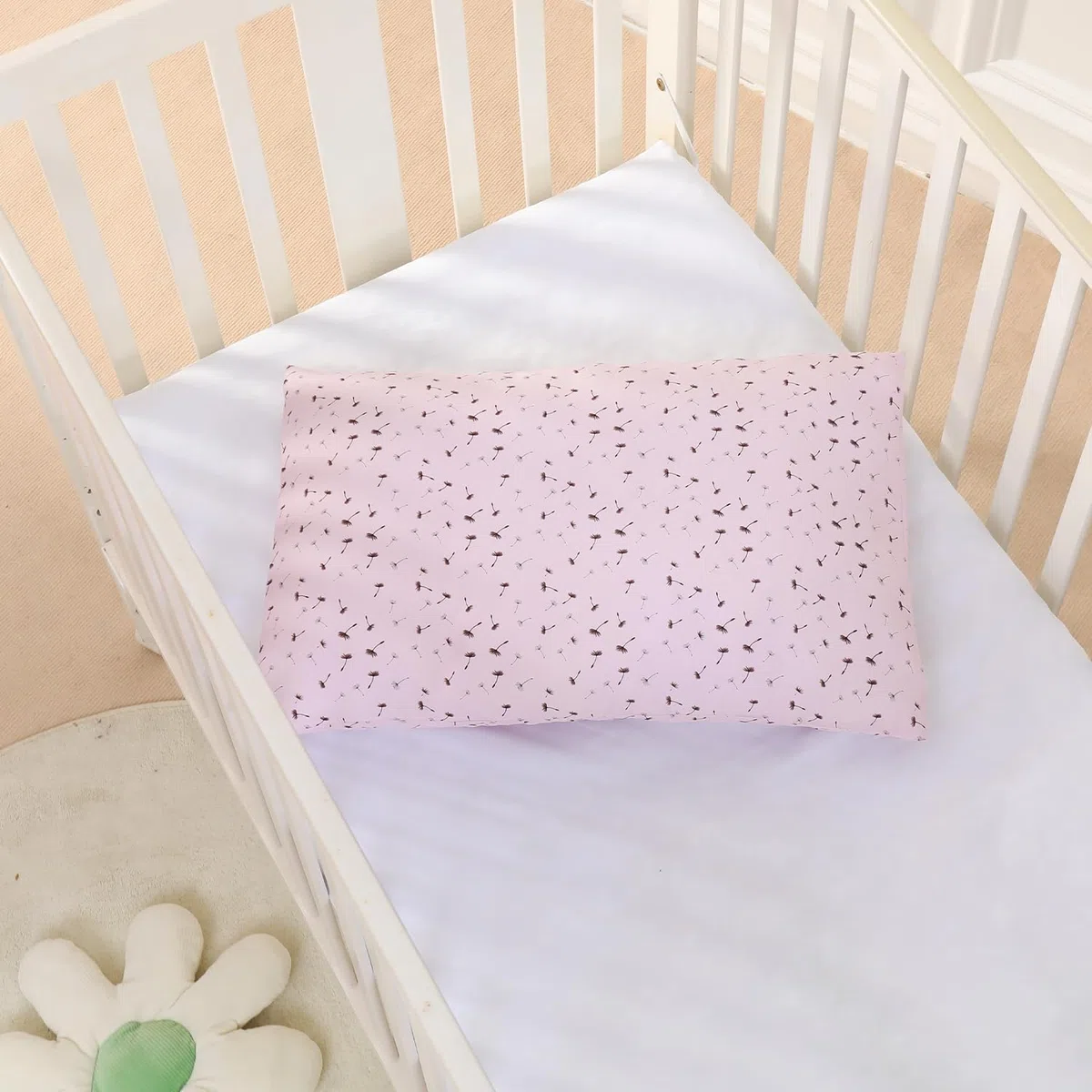 Almohada Infantil con Funda De Almohada Estampada 33x45 Cm De Algodón Oeko-Tex - Cojín Cuna Bebe Y Niños- Cojin Pequeño para Bebés para Siestas En La Guardería, Escuela Y Viajes - 1 Año 2 Años