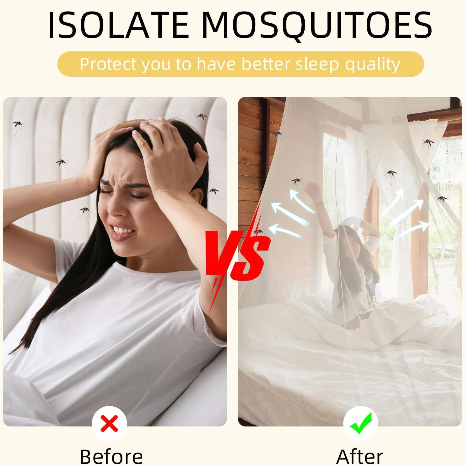 Malla Fina Mosquitera para Cama, Mosquitera Cuadrada, Antimosquitos para Cama Individual, Dosel de Cama Decorativo, Cortina de Cama Antiinsectos, con Gancho, 90 x 195 x 150 CM, Blanca