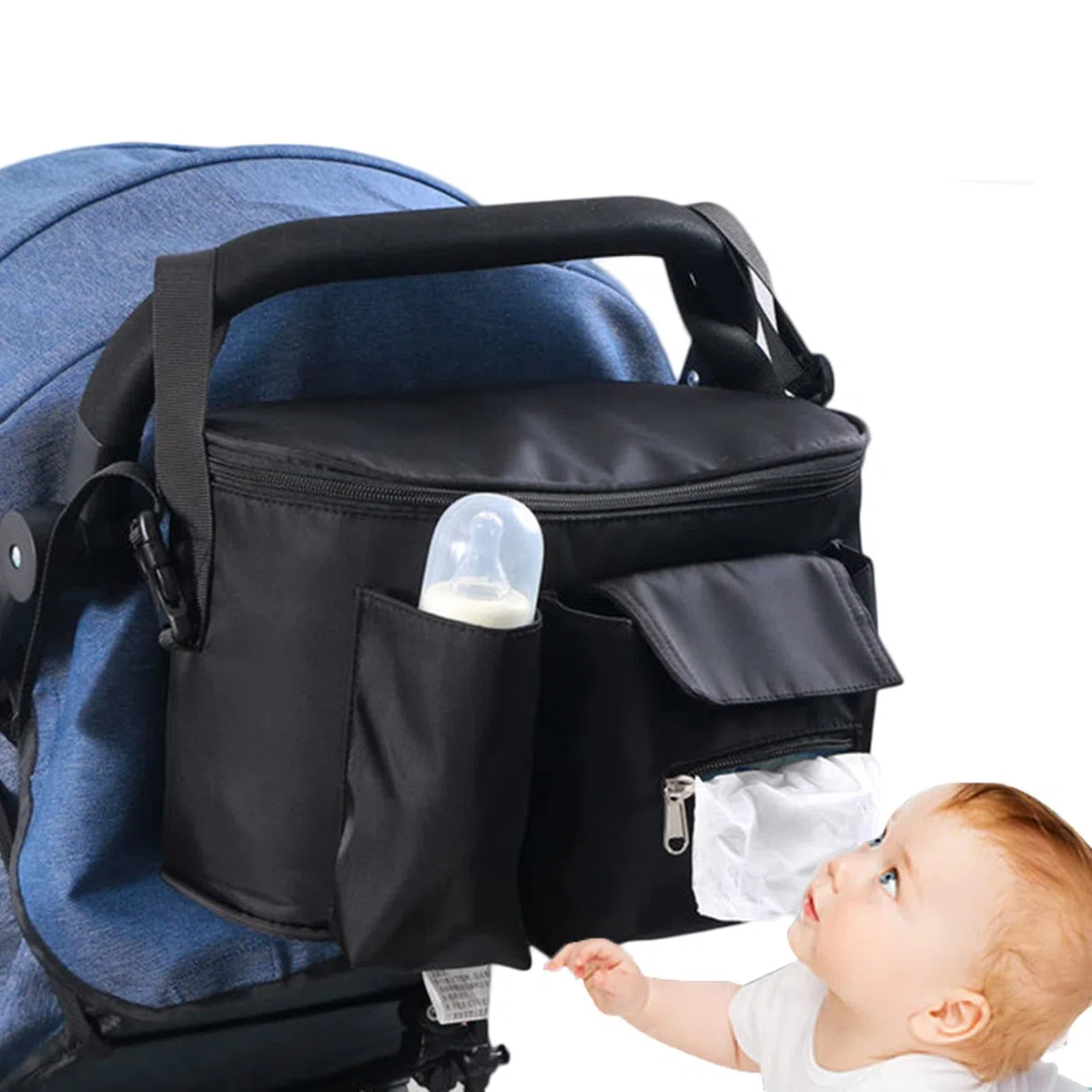 Bolsa Carrito Bebe, Bolsa de Cochecito Impermeable, Bolsos Carritos Bebe, Organizador de Cochecito Bolsa, Bolsa Organizadora de Cochecitos, Organizador de Bolsa de Cochecito