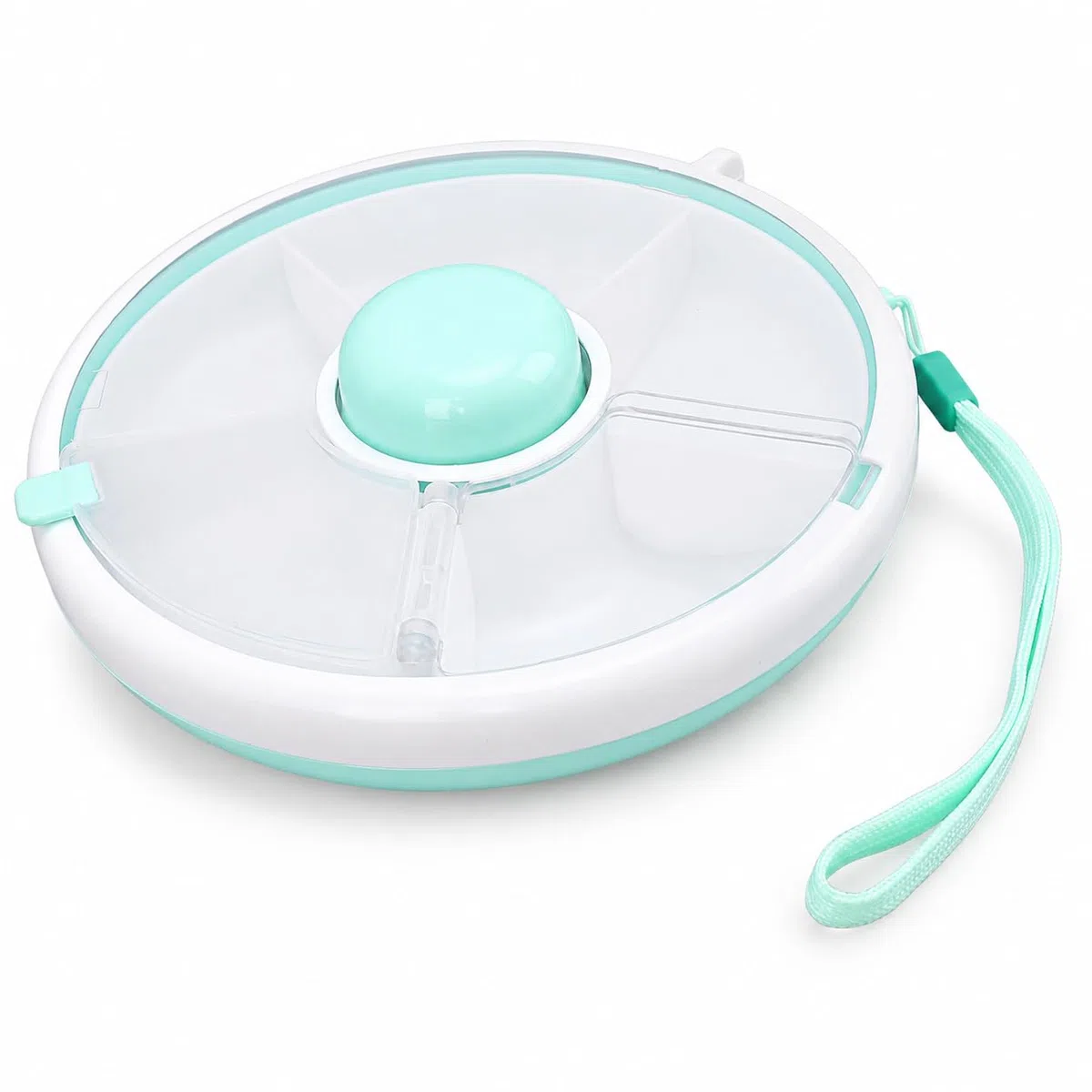 Snack Spinner, Kids, Contenedor de Bocadillos Reutilizable de Gran Capacidad con Dispensador de 5 Compartimentos y Tapa, a Prueba de Fugas, a Prueba de Derrames,