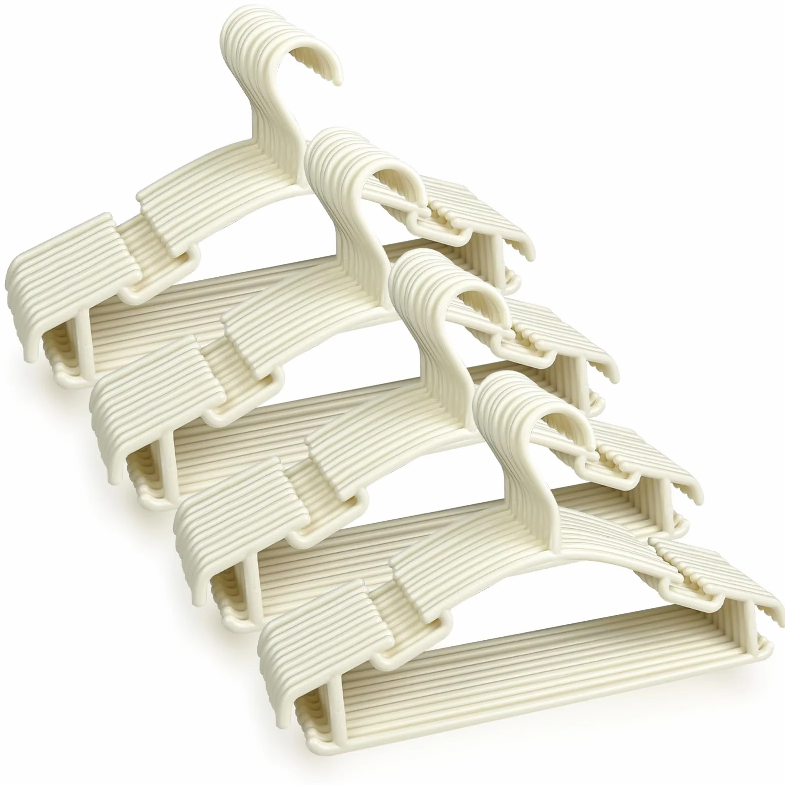 Lectorias Pack de 40 Perchas Ropa Bebe Blanco 28 cm, Perchas Infantiles con Ganchos para Ahorrar Espacio para, Perchas Niños Duraderas de Plástico para Ropa Infantil Pantalones Abrigos Faldas