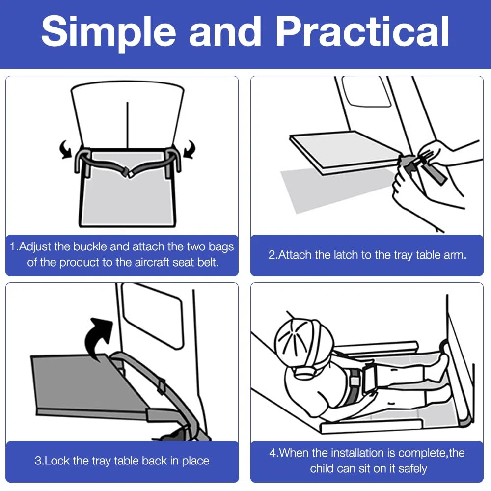 Reposapiés de Avión para Niños, Extensión de Asiento de Avión para Niños, Cama de viaje para niños en avión, para dispositivos de avión, vuelos de corta distancia