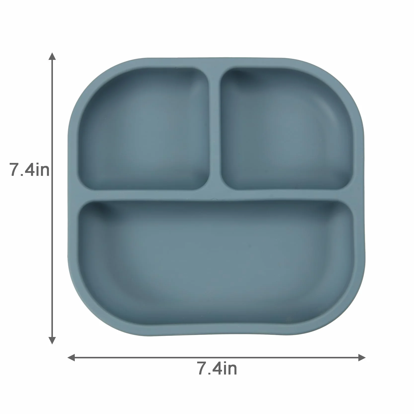 PandaEar Platos de Succión para Bebés, Juego de 3 Platos y Cucharas de Silicona para Bebés, Niños Pequeños e Infantes, Plato Dividido con Succión para Niños Pequeños (Azul/Roja/Marrón)
