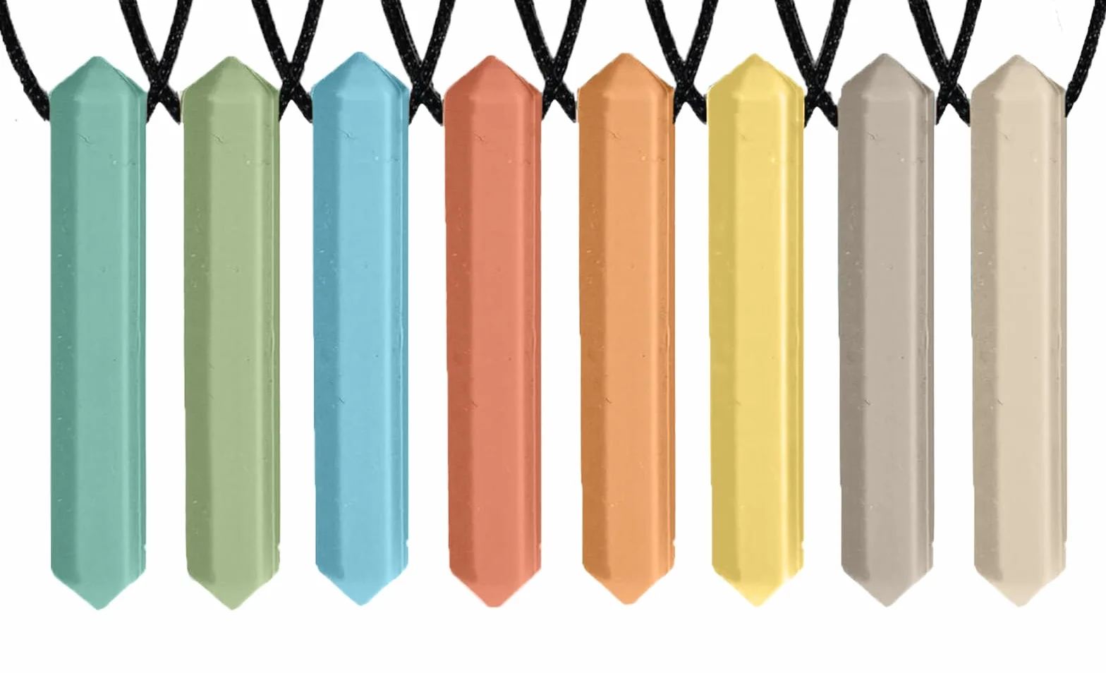 Tilcare Chew Chew Colgante (8 paquetes) - Lo mejor para niños o adultos a los que les gusta morder o tienen autismo - Colgante de silicona para masticar - Colgante masticable para niños y niñas