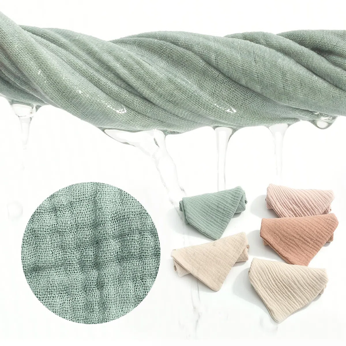 10pcs Desbabosos de Gasa (23 x 23 cm) Algodón para Bebé, Guantes de Inodoro, Toallas para la Cara, Recién Nacido Toalla de Cara