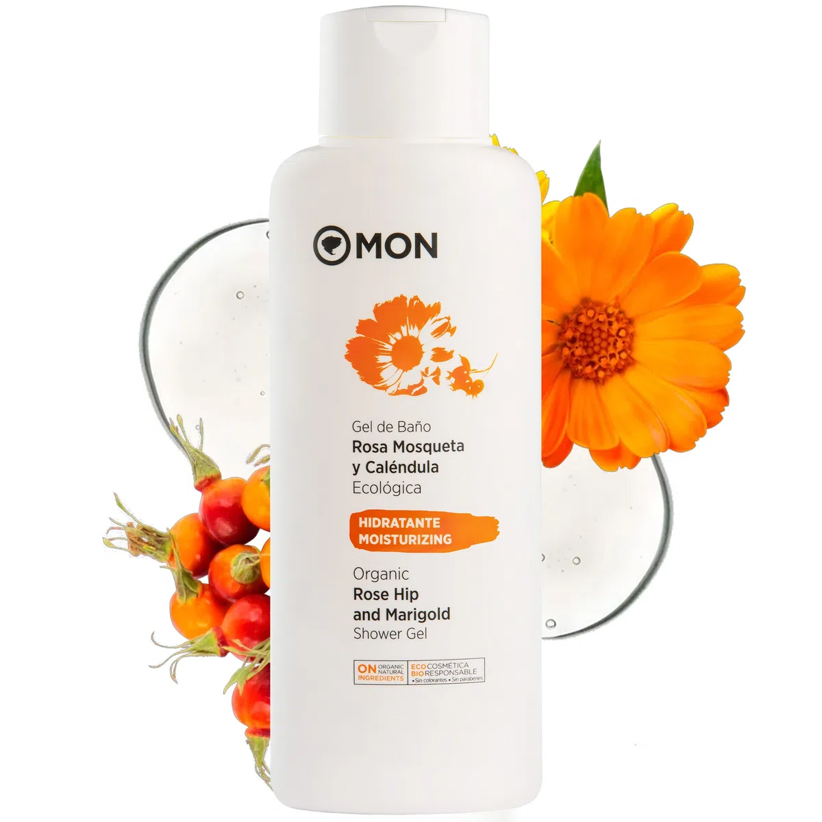 MON Gel de Rosa Mosqueta y Caléndula 750 ml – Puro 100% Con Ingredientes Naturales - Repara e Hidrata - Para Pieles Sensibles y Bebés