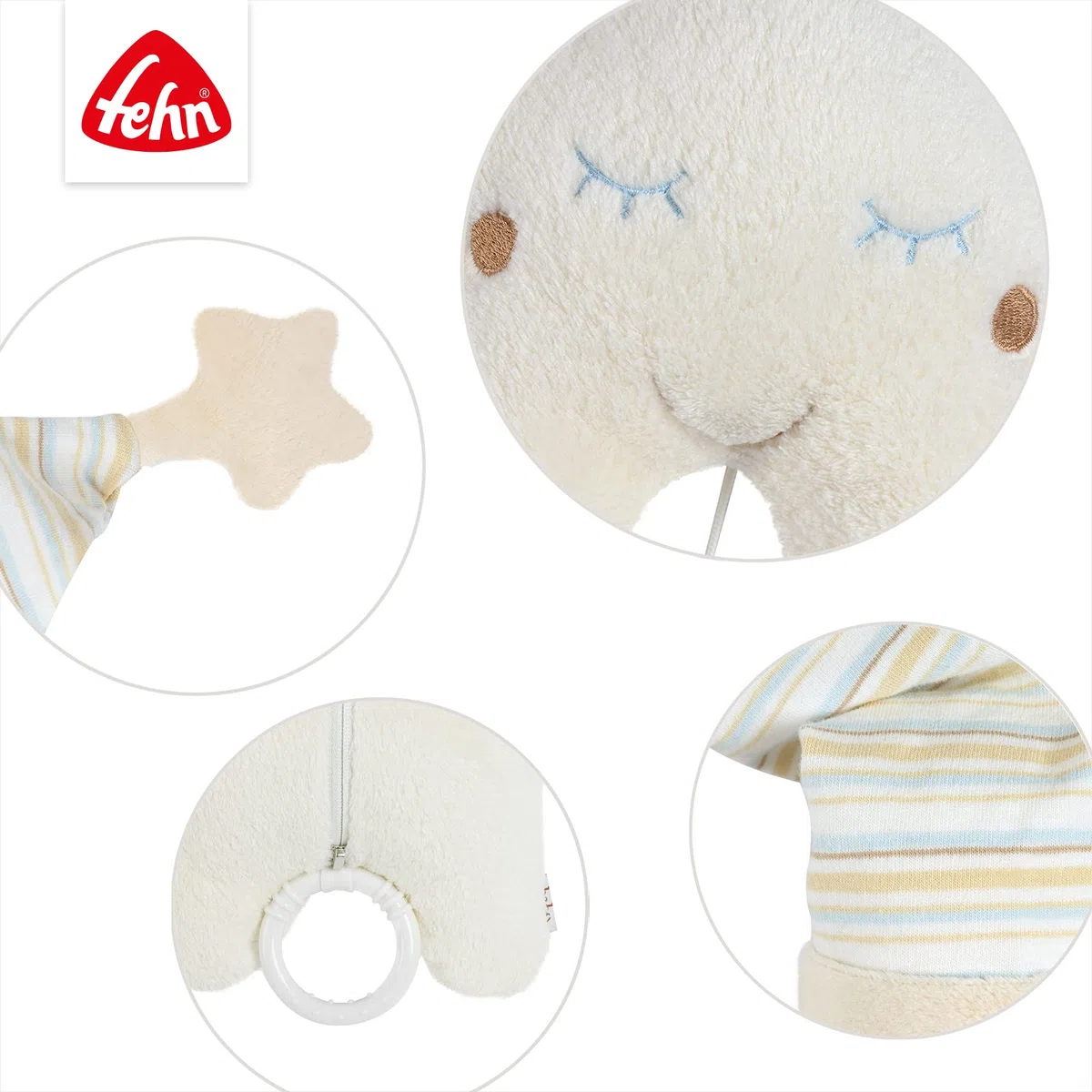 Fehn caja de música estrella - Peluche y Ayuda para Dormir: Caja con cuerda y suave melodía Sabes cuántas estrellas hay, reconforta en cualquier situación - para bebés y niños pequeños desde 0 meses