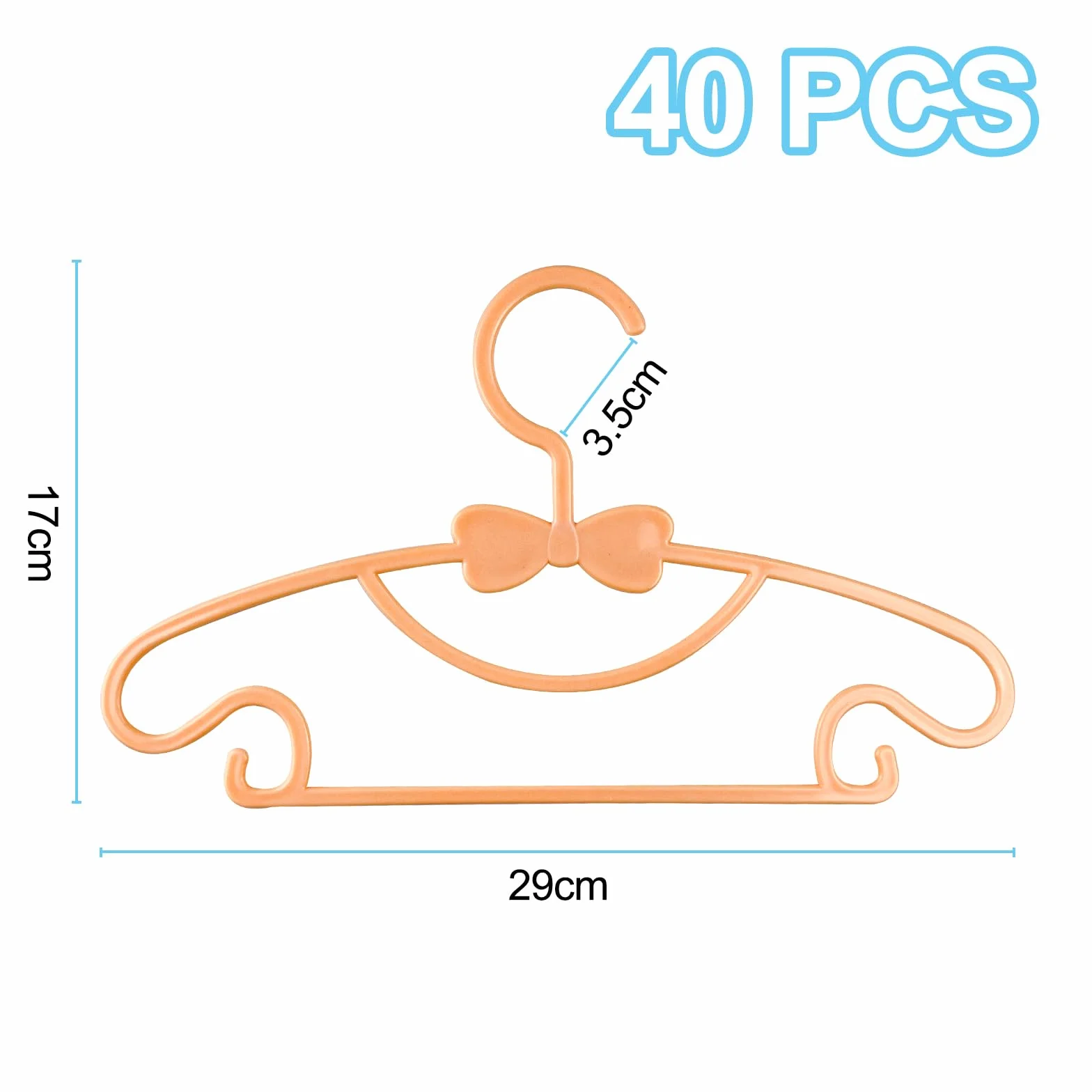 Magrimaxio 40 Piezas Perchas Ropa 4 Colores, Perchas Infantiles Antideslizantes 29.7cm, Perchas Niños Plástico, Percha Bebe Ahorro de Espacio, Baby Hangers para Infantil Armario, Ropa Bebé