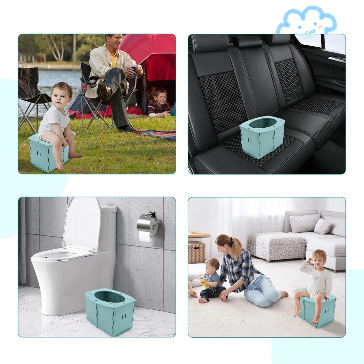 Orinal plegable para bebe, Orinal Viaje para Niños, Inodoro Infantil Plegable, Asiento de Entrenamiento de Viaje para Bebé Entrenamiento Adecuado para Exterior Interior Viajes Largos Acampar