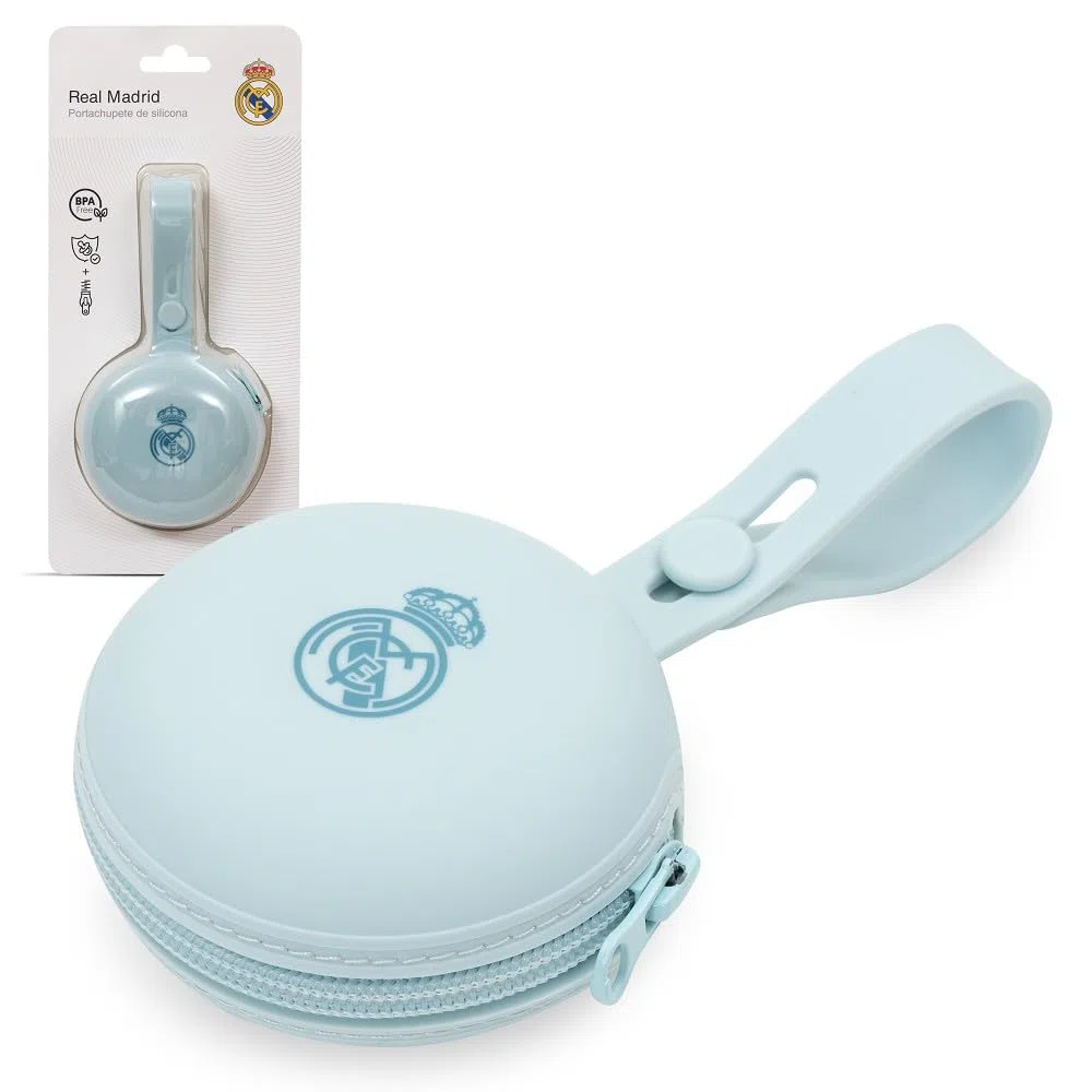 Interbaby - Portachupete de Silicona Real Madrid Azul|Apto para Microondas |Apto para Lavavajillas|Libre de BPA