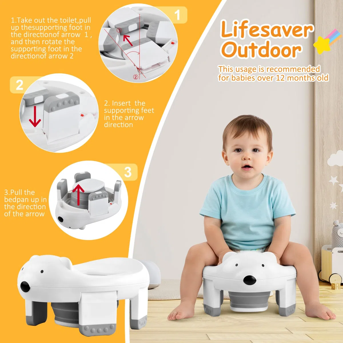 Orinal Infantil 2 in 1, Orinales Bebe WC, Aprendizaje Para Niños Water Portatil, Bater Infantiles, Asiento Nino Retrete, Asiento Inodoro Plegable para Niños Niña