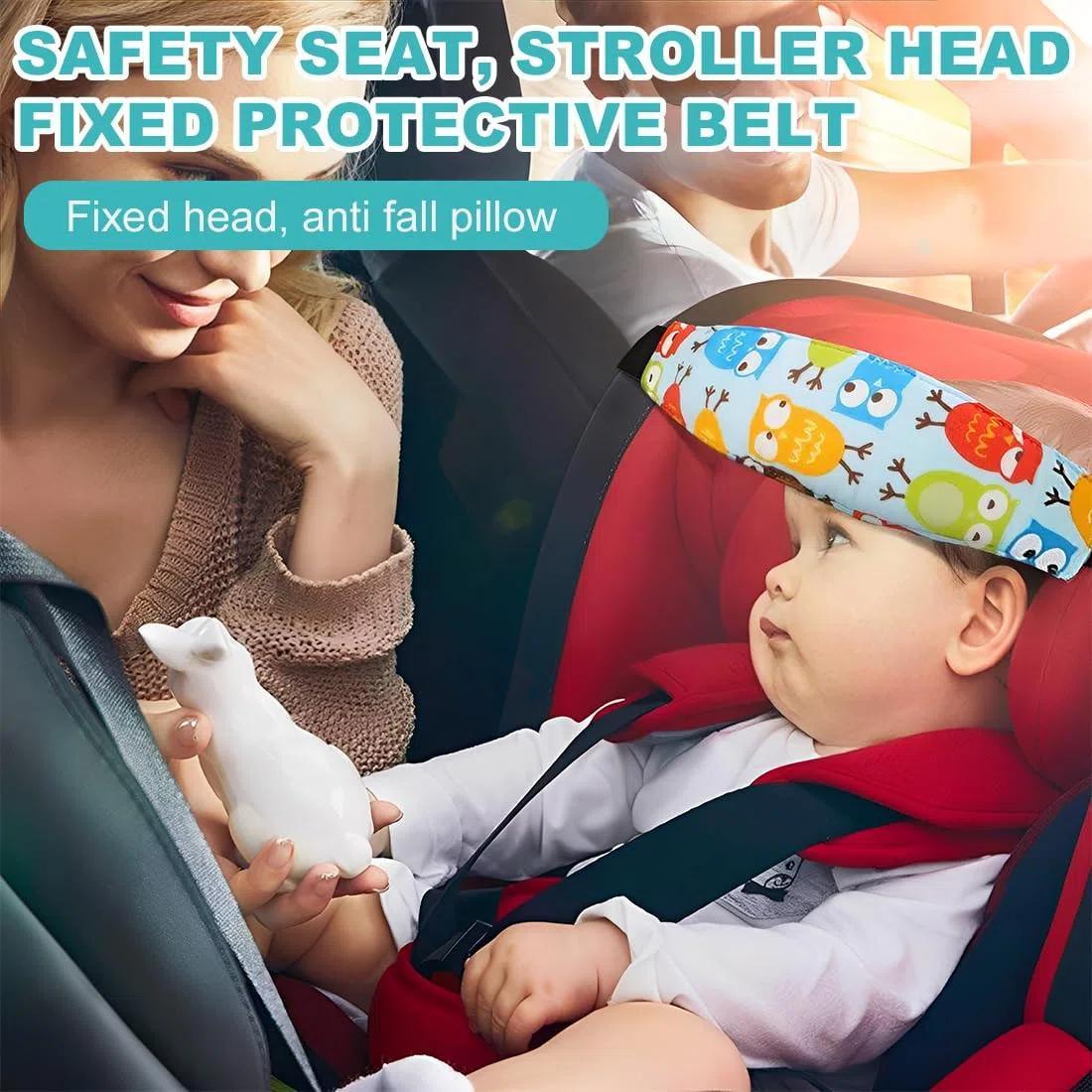 HAZMA 2 Paquetes De Bandas De Seguridad Para Sillas De Coche Para Niños, Banda Ajustable Para Cochecitos, Protege La Seguridad De Los Niños, Banda Para La Cabeza De La Silla De Coche
