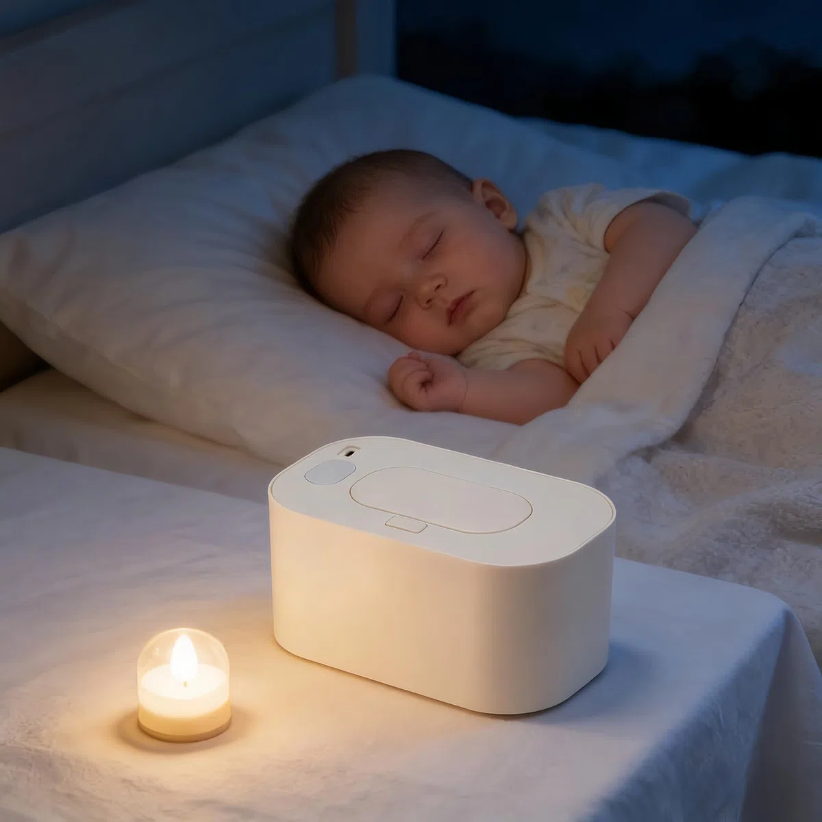Calentador de Toallitas Húmedas Portátil - Dispensador De Gran Capacidad - Dispensador con Temperatura Constante - Para Viajes Coche Cuidado Infantil Cambiador Mesita de Noche Almacenamiento