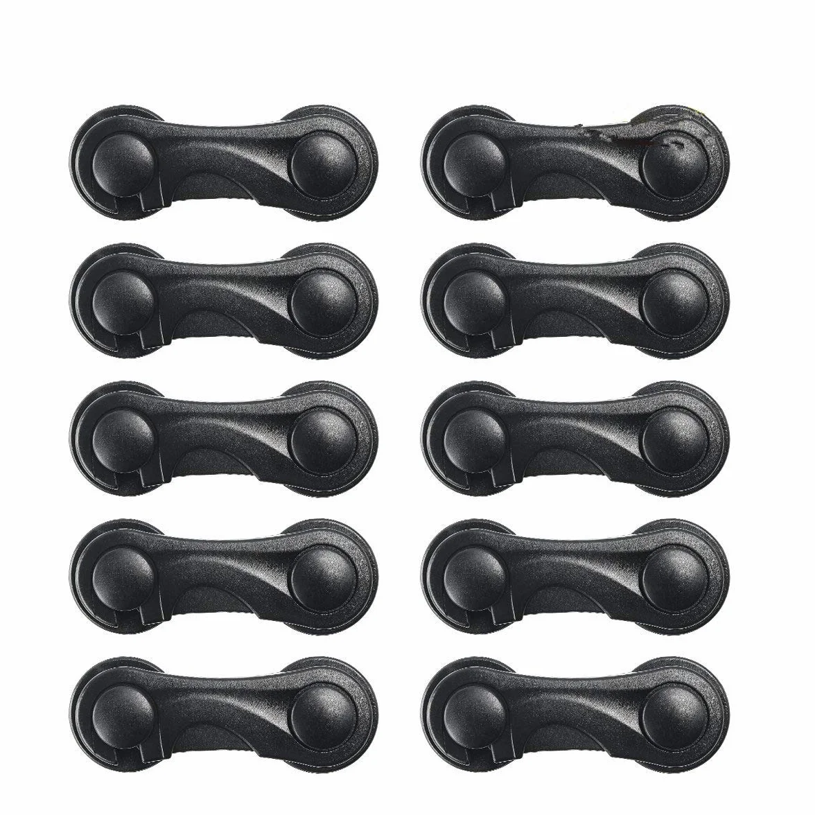 Juego de 10 cierres para puerta de bebé, para armarios, cajones, para niños, para cajones, versión actualizada para muebles, cocina, adhesivo fuerte, sin taladrar (negro)