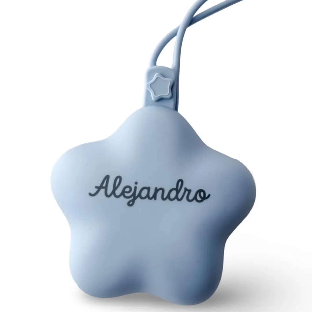 Porta Chupetes Silicona Personalizados | Guarda Chupetes Bebé | Sin BPA | Funda para Chupetes Personalizable (azul)