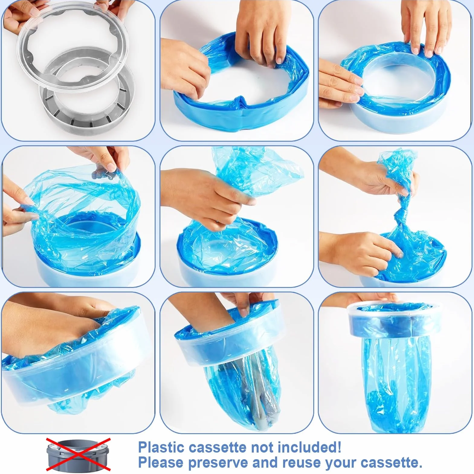6.5M Recambios Compatible con Tommee Tippee 12 Piezas,Longitud Extendida, Engrosada Recambio Papelera Pañales Compatible con Tommee Tippee,Angelcare, Foppapedretti,LitterLocker, etc.