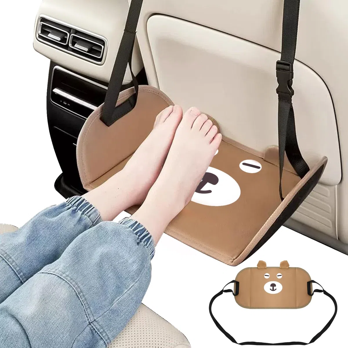 Reposapiés para niños, soporte de pie ajustable, accesorios de viaje para aviones y coches, útiles aparatos aeroplanos para hacer viajes de larga distancia, fácil y cómodo