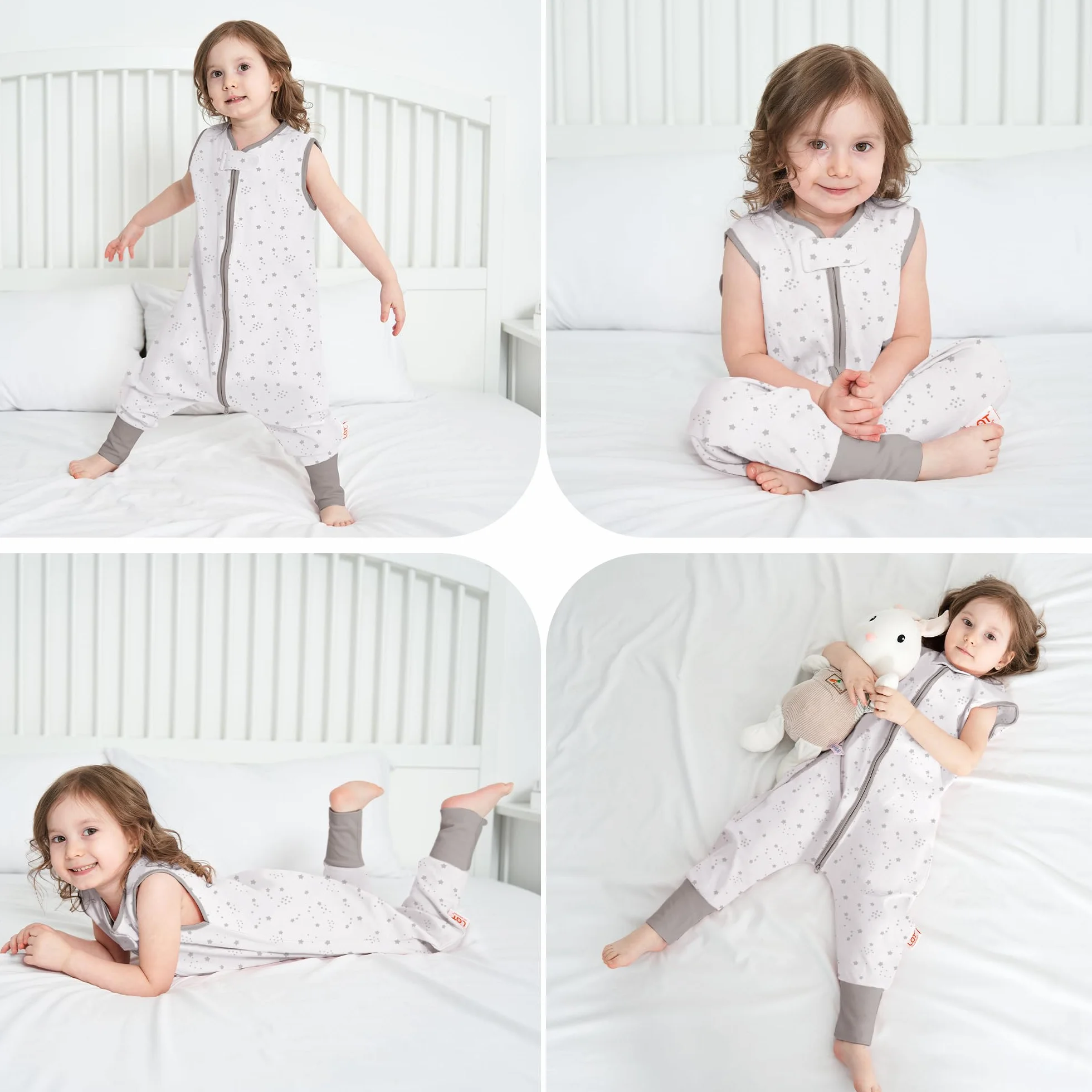 Miracle Baby Saco de dormir para bebé, 0.5 Tog, Saco de dormir de verano con pies sin mangas para niña, niño, turbina 100% algodón