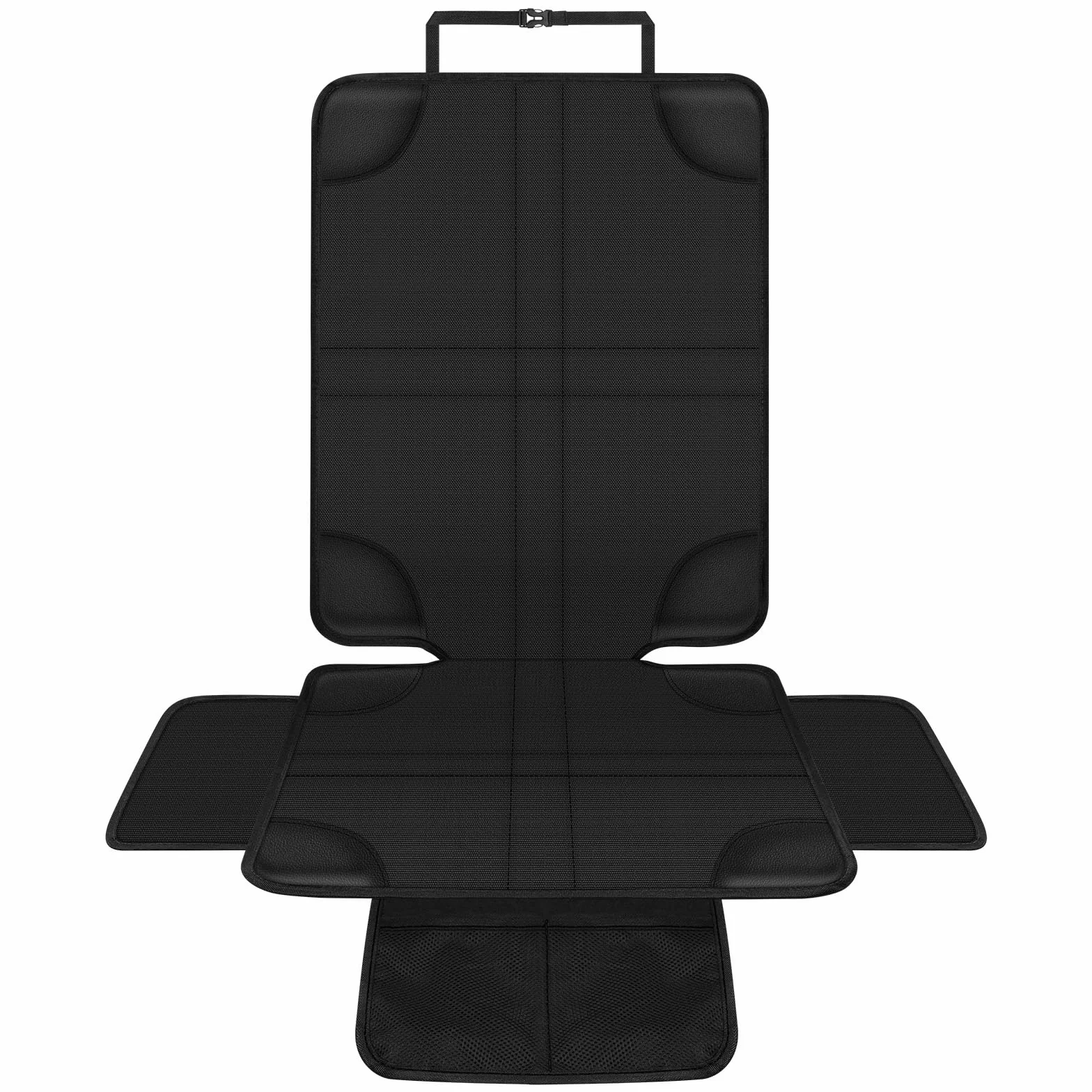 HOTUT Protector Asiento Coche, Universal Funda Coche Asiento, Antideslizante Impermeable Protector Seguro para Asiento Infantil, Compatible Isofix, con 2 Bolsillos de Almacenaje, para SUV, Sedán