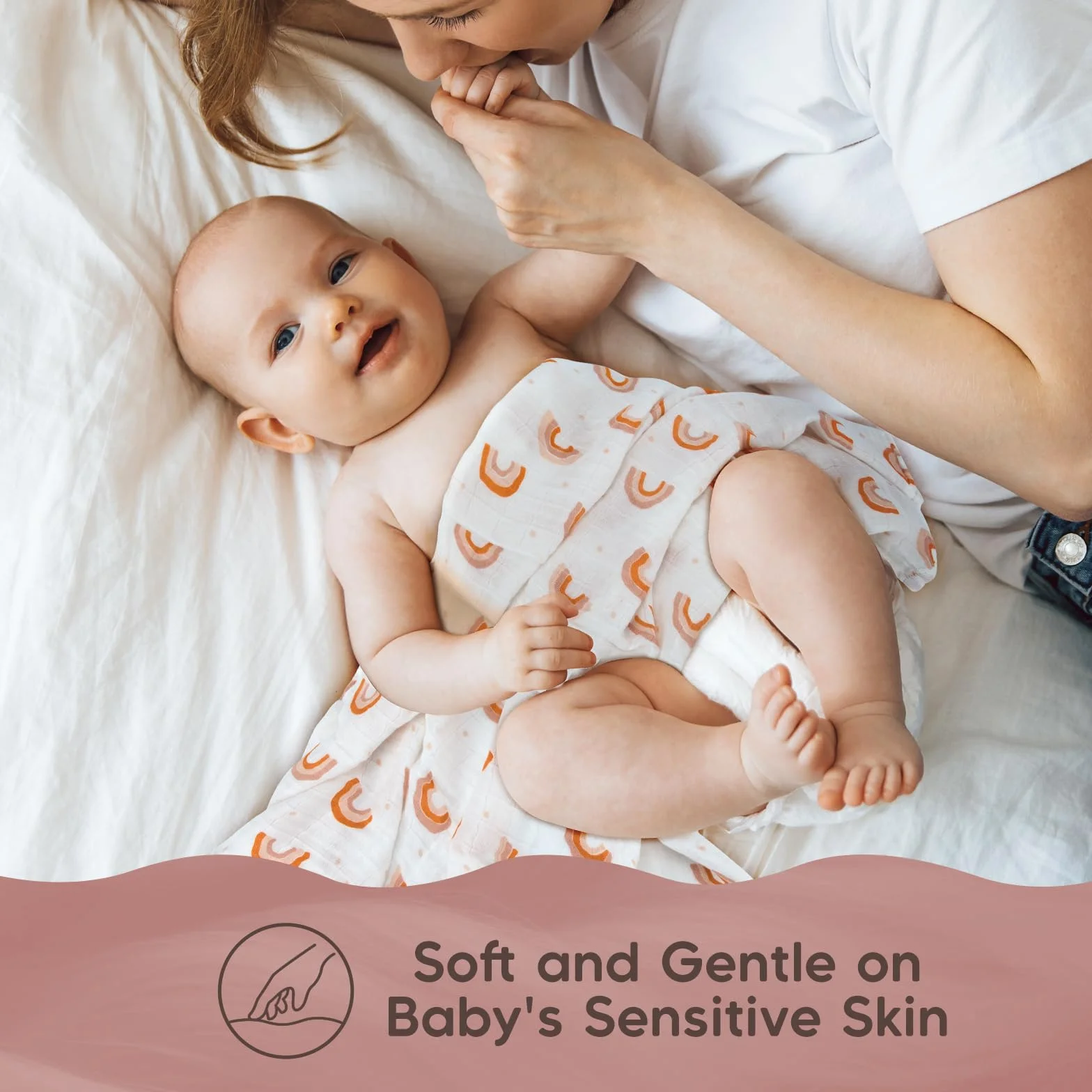 Maliton Paños de Muselinas para Bebé, Paquete de 6 Unidades de 70 x 70 cm, Paquete de Muselina para Bebés, Niñas y Niños, Absorbentes, Paños de Algodón Transpirable para Limpiar, Cuadrados de