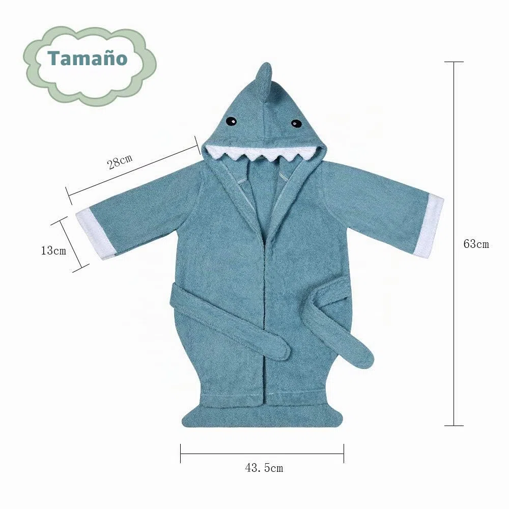 URAQT Toalla Bebe Recien Nacido, Toalla Baño con Capucha, Poncho Toalla Suave para Niños y Niñas, Toalla Playa Bebe Niños Extra Absorbente (Tiburón)