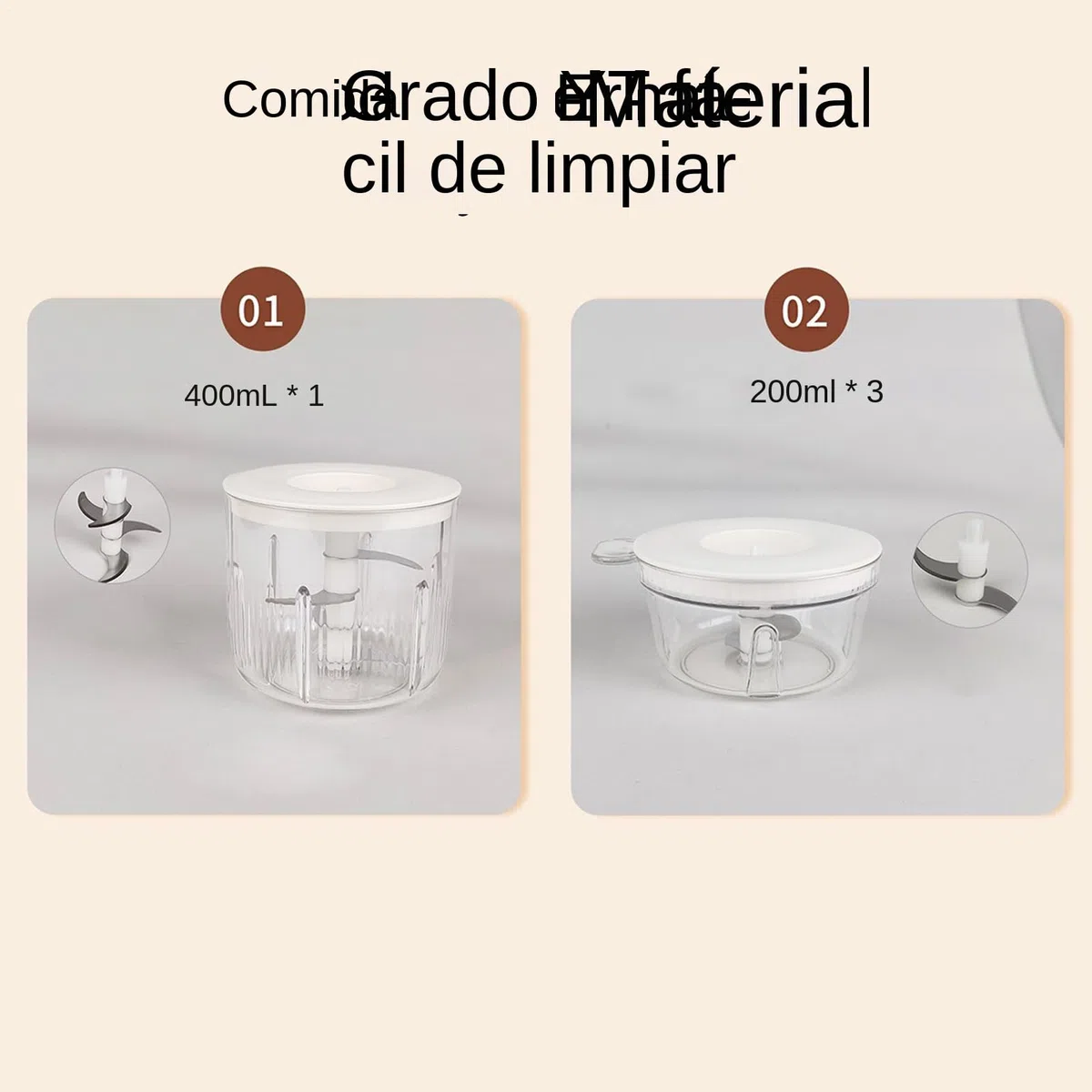 Picadora De Alimentos - Picadora De Verduras Portátil | Triturador Eléctrico Desmontable Para Comida De Bebé Frutas Preparación De Comidas Y Verduras