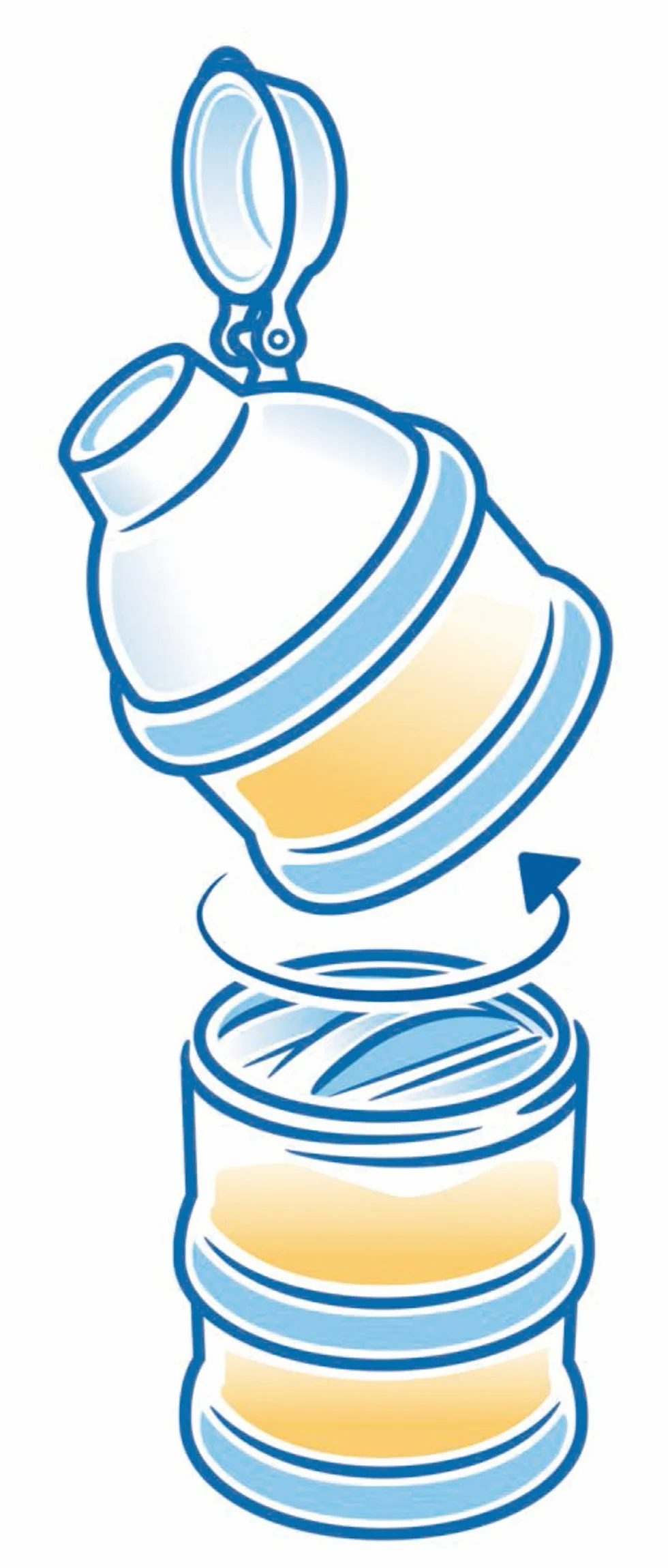 NUK 10256342 - Dosificador de leche en polvo (3 compartimentos, sin BPA), color azul y blanco translúcido