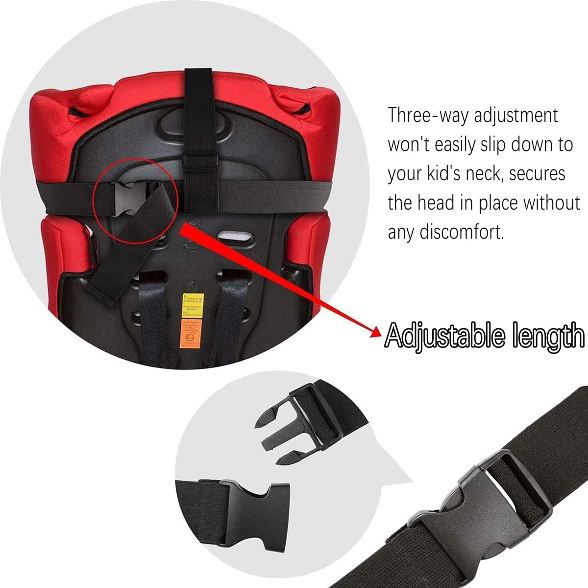 Soporte de cabeza de asiento de coche de bebé niño, posicionador de sueño seguro y acogedor de coche, cinturón de sujeción de asiento de seguridad ajustable, cinturón de seguridad (Marrón)