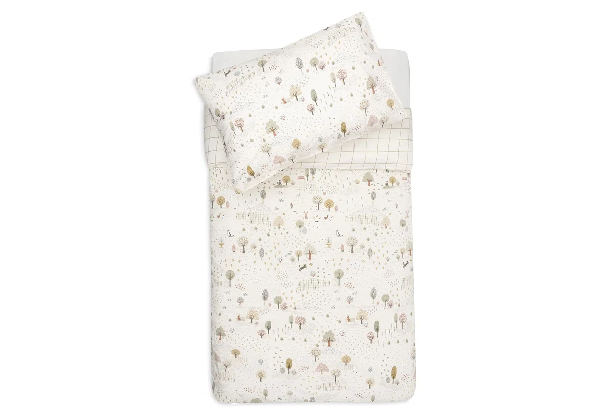 Jollein Juego de Cama Infantil - Tiny Park - 100x140cm - 100% algodón - Certificado Oeko-Tex - Juego de Cama para bebé con Funda de Almohada