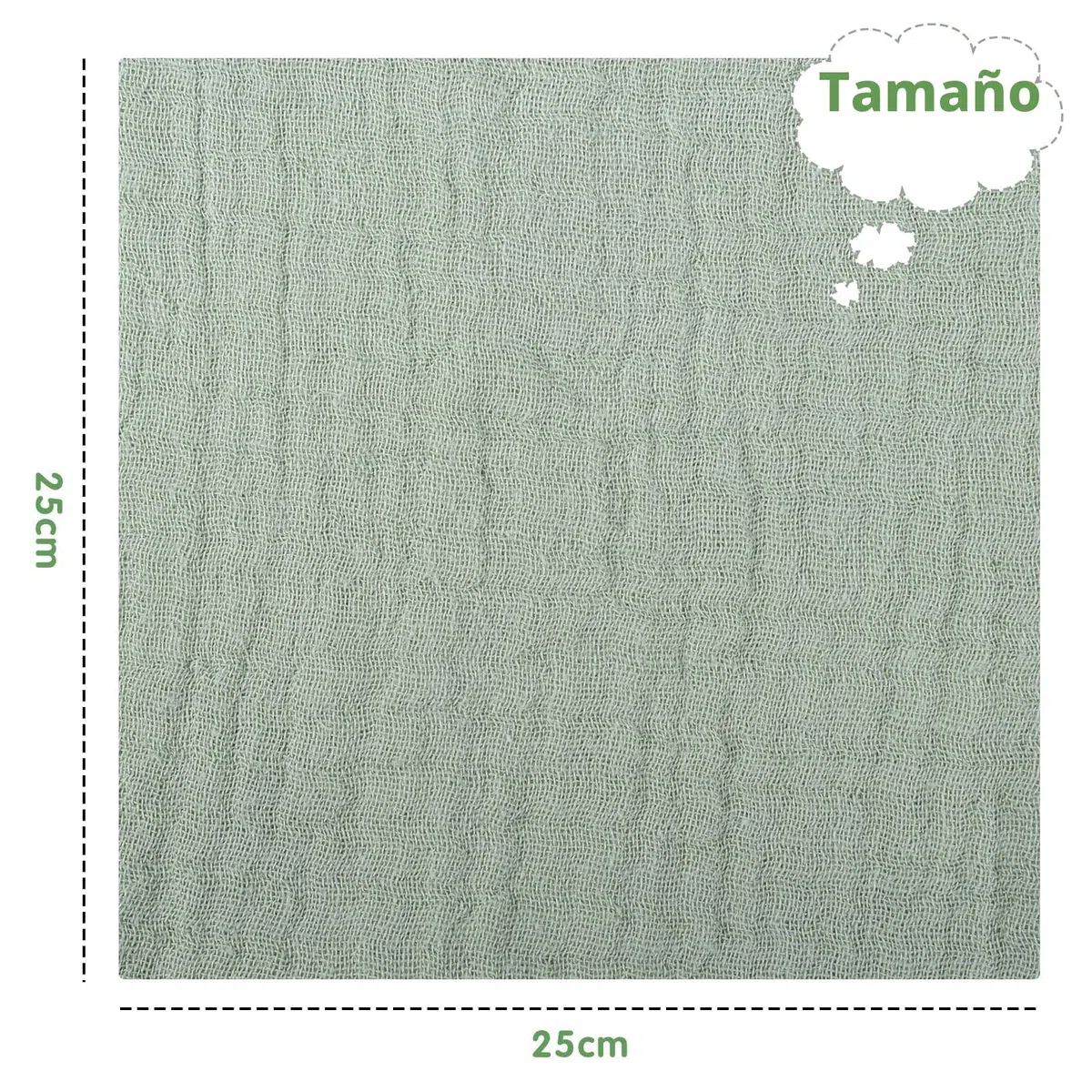 10pcs Desbabosos de Gasa (23 x 23 cm) Algodón para Bebé, Guantes de Inodoro, Toallas para la Cara, Recién Nacido Toalla de Cara