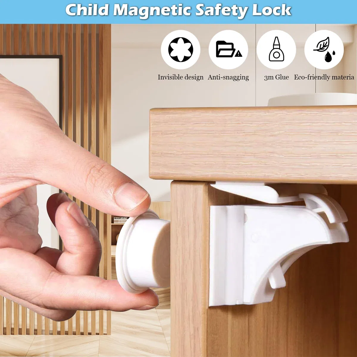 TOSAVGA Cierre Seguridad Cajones Bebe(12 Cerraduras 3 llaves), Seguro Puertas Bebe, Cerraduras Magnéticas de Seguridad para Niños, Cierres Seguridad Bebe, Cierre Cajones Bebe